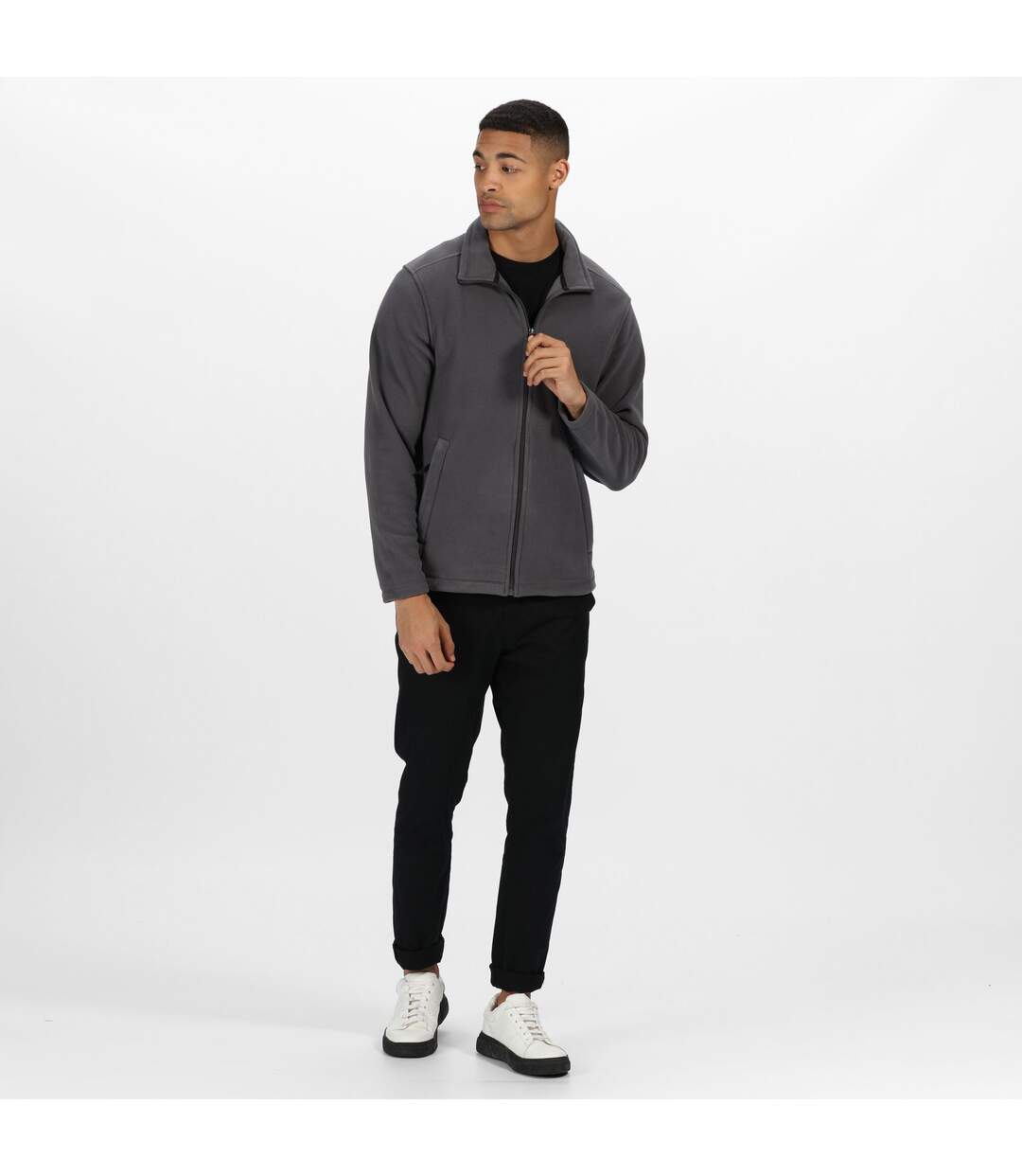 Regatta Mens Plain Micro Fleece Full Zip Jacket (Layer Lite) (Seal Grey) - UTRG1551-4