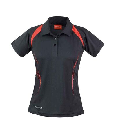 Spiro Womens/Ladies Team Spirit Polo Shirt (Black/Red) - UTPC6454