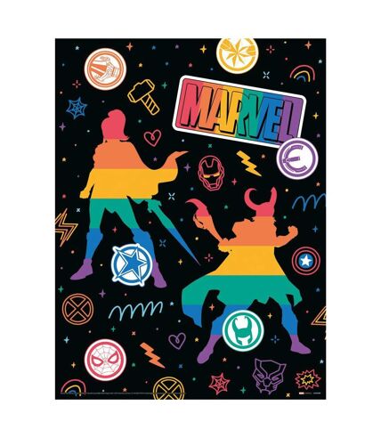 Marvel Pride Rainbow Icons Print (Multicolored) (40cm x 30cm)
