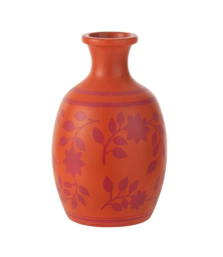Vase Déco Feuilles 38cm Orange