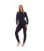 Ensemble De Pyjama Long Motif/style Côtelé Femme Noir Keanu-1
