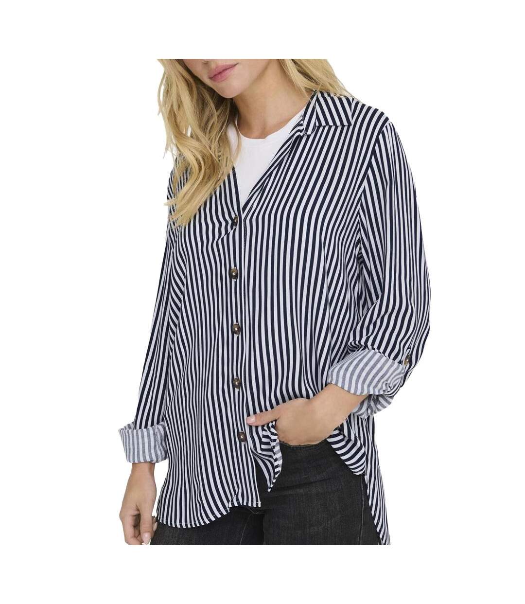 Chemise marine à rayures femme jdy laurel-1