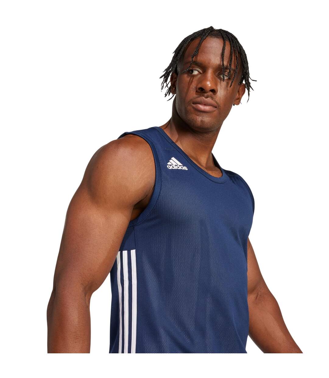 Mens Speed Reversible Sleeveless Basketball Jersey Collegiate Navy White Adidas-4