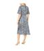Womens/ladies Animal Print Skater Dress Blue Yumi-3