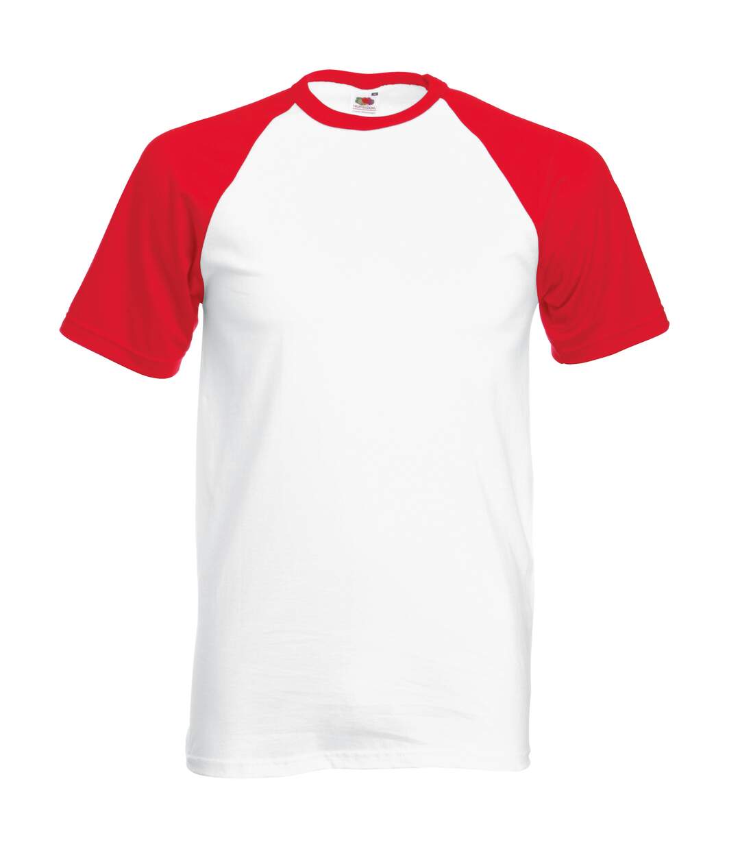 T-shirt de baseball à manches courtes  pour homme blanc/rouge Fruit of the Loom-1