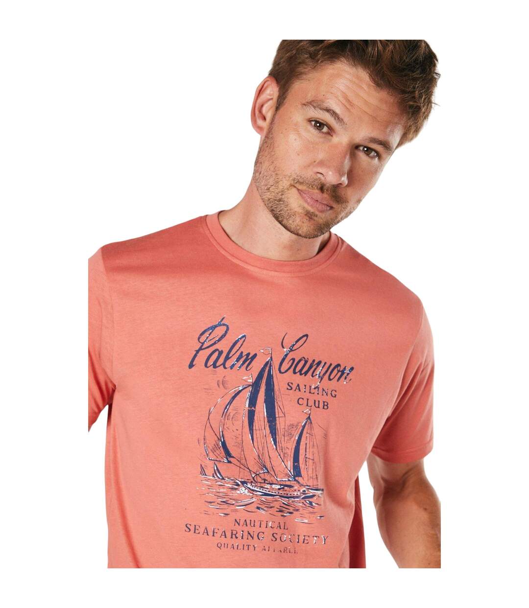 T-shirt palm canyon homme corail Maine-3