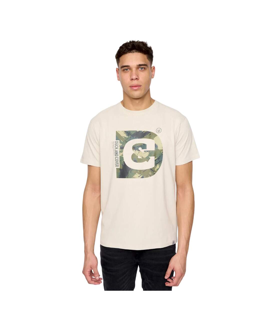 T-shirt deecee homme blanc cassé Duck and Cover-1