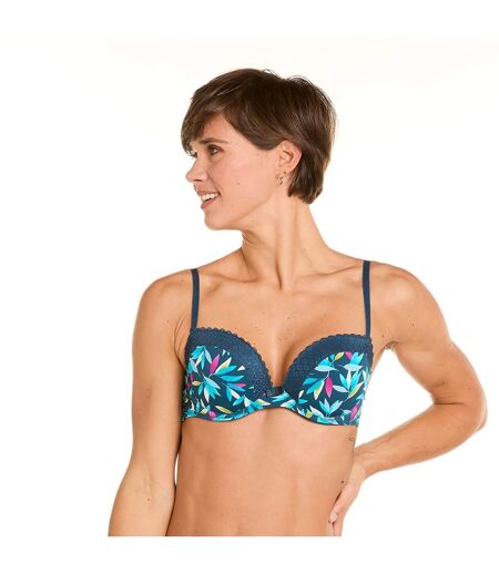 Soutien-gorge ampliforme coque moulée multico bleu Savane