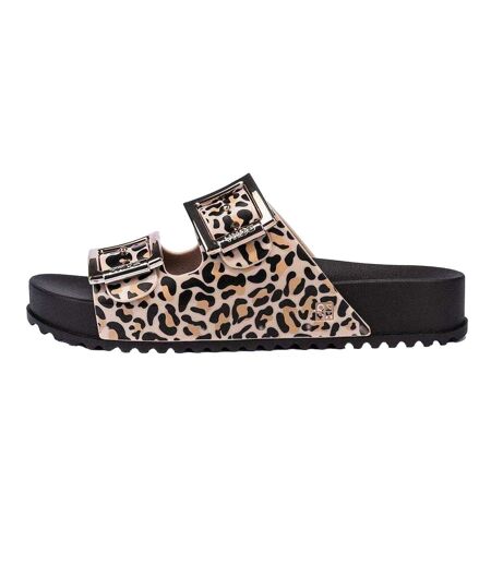 Claquettes Motif/style Imprimé Léopard Femme Beige Zaxy