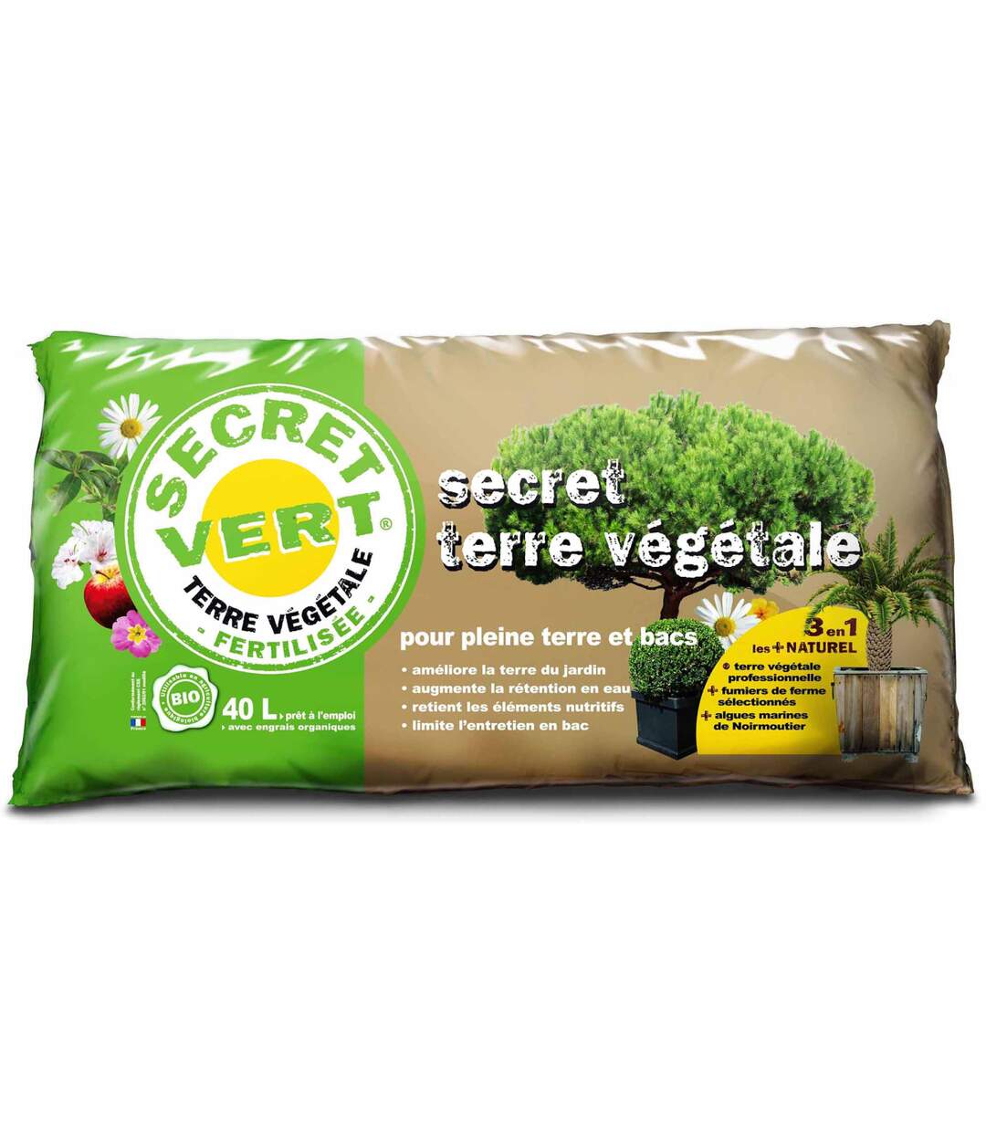 Terreau bio secret terre végétale 40 litres