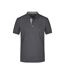 Polo Motif/style Uni Homme Gris Clair Chiné Noir James And Nicholson-1