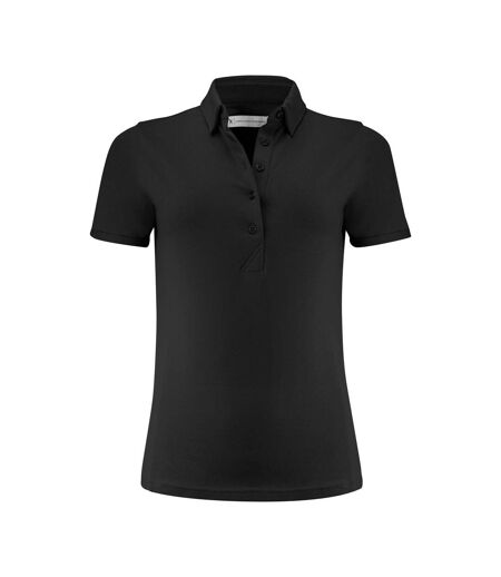 Womens/ladies American Supreme Polo Shirt Black James Harvest