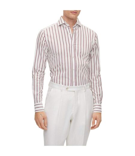 Chemise Manches Longues Motif/style À Rayures Homme Rouge Foncé Boss