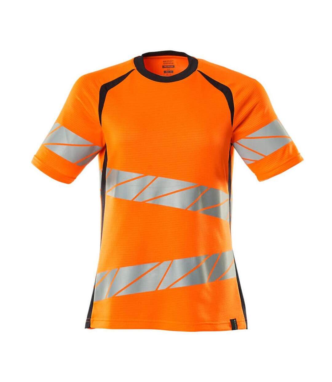 T-shirt Accelerate Safe Femme Orange Fluo Bleu Marine Foncé Mascot-1