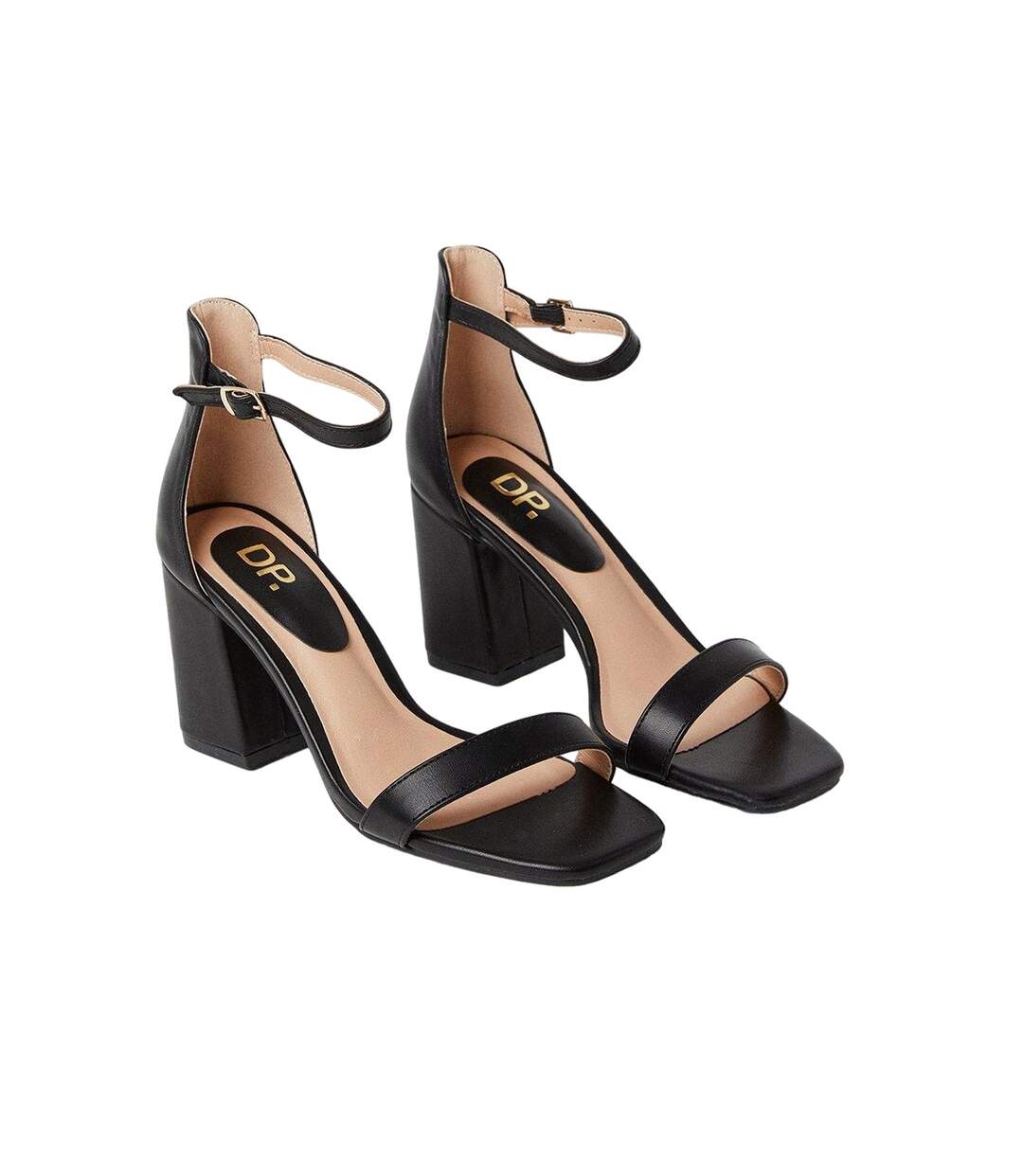 Womens/ladies Safiya High Block Heel Sandals Black Dorothy Perkins-1