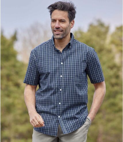 Pack of 2 Men's Checked Shirts - Navy Blue