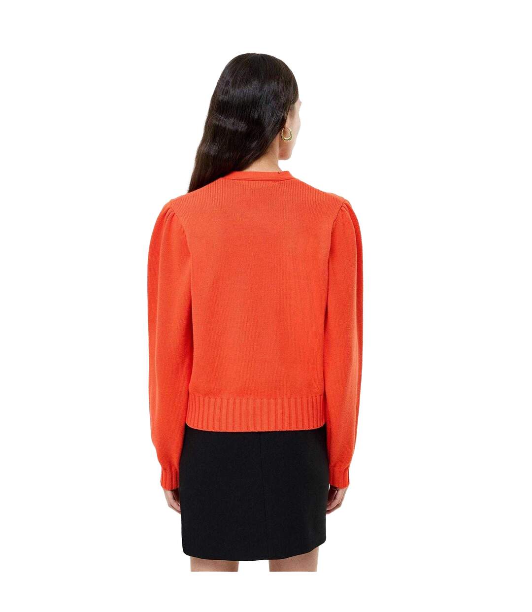 Womens/ladies Varli Puff Sleeve Cardigan Orange French Connection-4