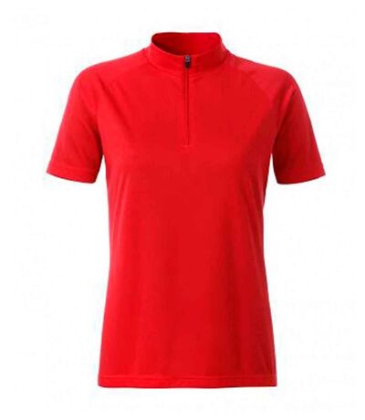 maillot cycliste zippé - FEMME - JN511 - rouge