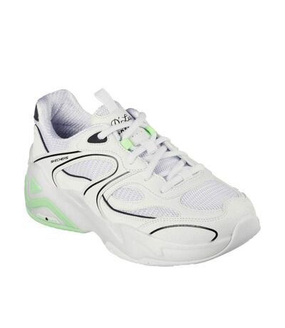 Womens/ladies D´lux Slip-on Trainers White Lime Skechers