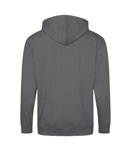 Awdis Plain Mens Hooded Sweatshirt / Hoodie / Zoodie (Steel Gray)