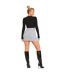 Mini Jupe Motif/style Portefeuille Femme Gris Missy Empire-2