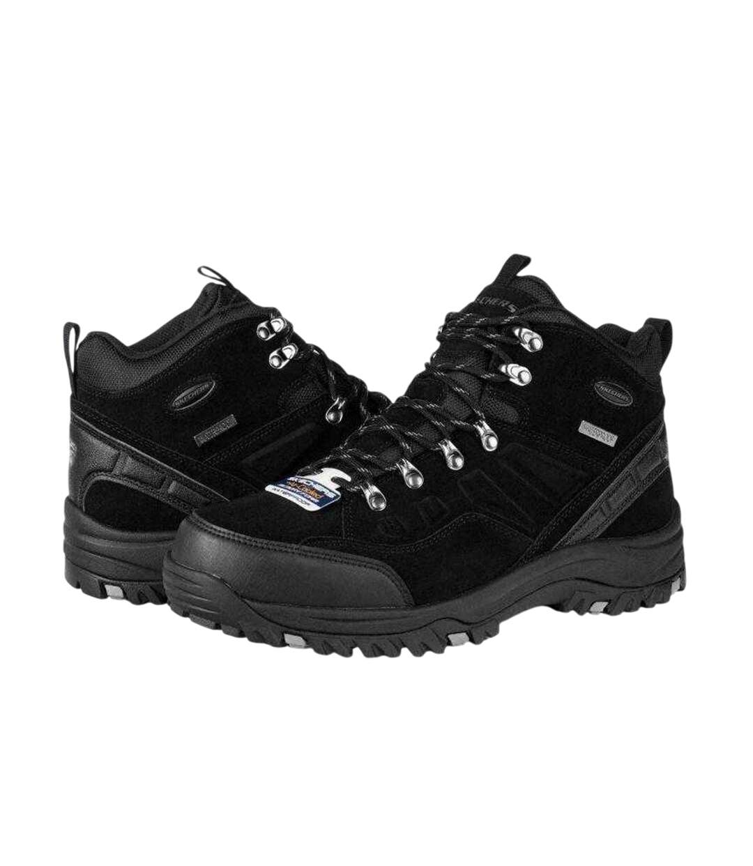 Mens Relment Pelmo Leather Waterproof Relaxed Fit Hiking Boots Black Skechers-3
