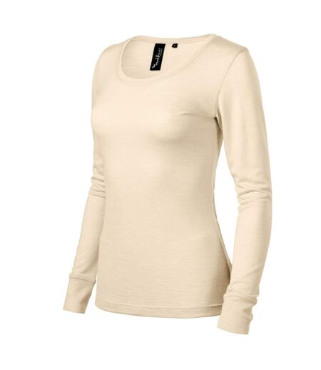 T-shirt Manches Longues Premium Rise Femme Beige Malfini