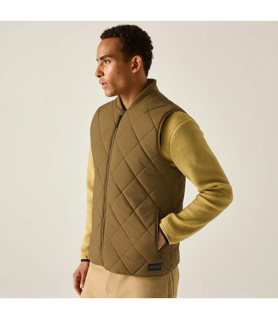 Mens Harvin Diamond Quilt Body Warmer Rich Tan Regatta-4