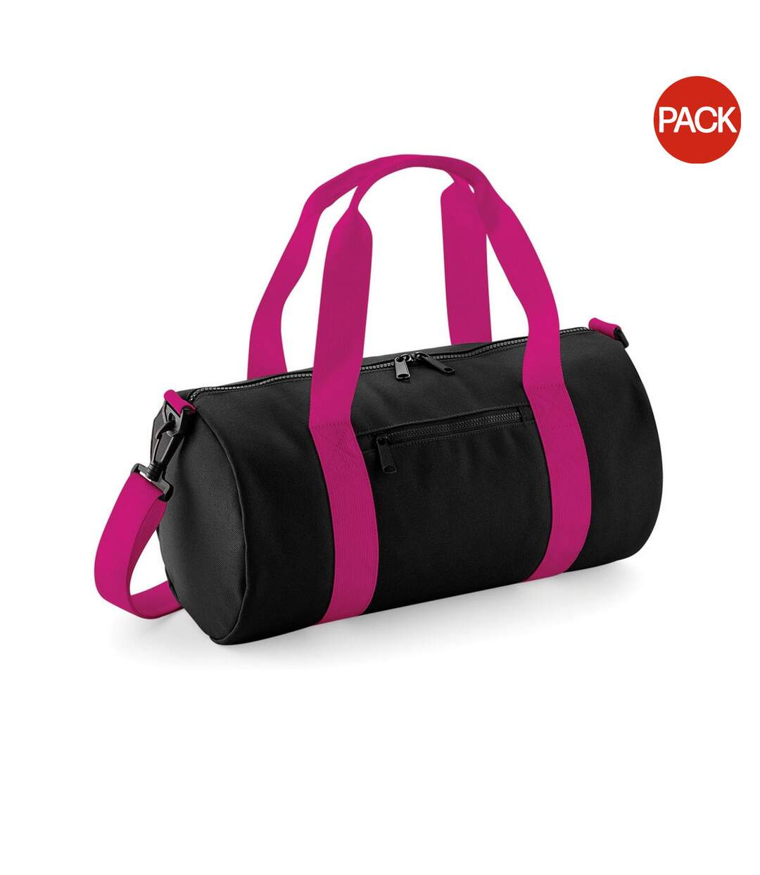 Lot de 2  Petit sac polochon taille unique noir/fuchsia Bagbase-1