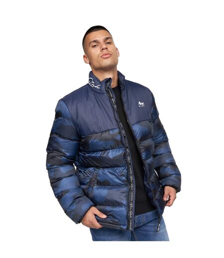 Mens Carlito Camo Oversized Padded Jacket Navy Born Rich