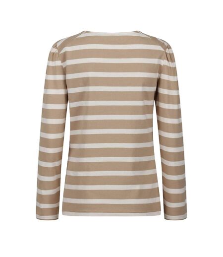 T-shirt Manches Longues Motif/style À Rayures Federica Femme Beige Beige Clair Regatta
