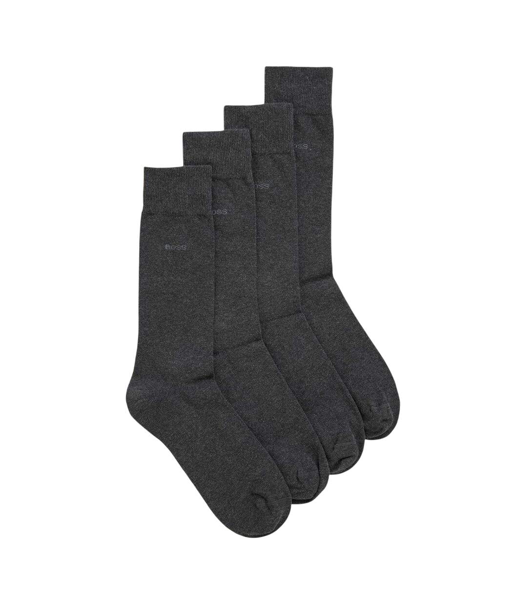 Lot De 2  Chaussettes Motif/style Uni Homme Anthracite Boss-3