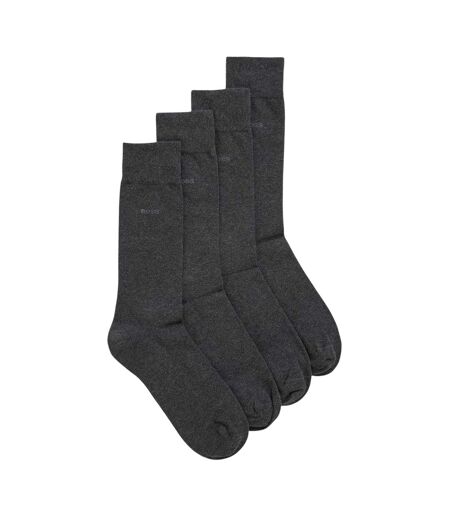 Lot De 2  Chaussettes Motif/style Uni Homme Anthracite Boss