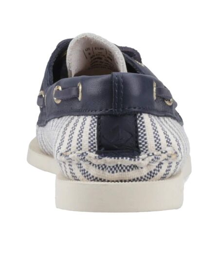 Chaussures Bateau Authentic Original Femme Blanc Bleu Marine Sperry