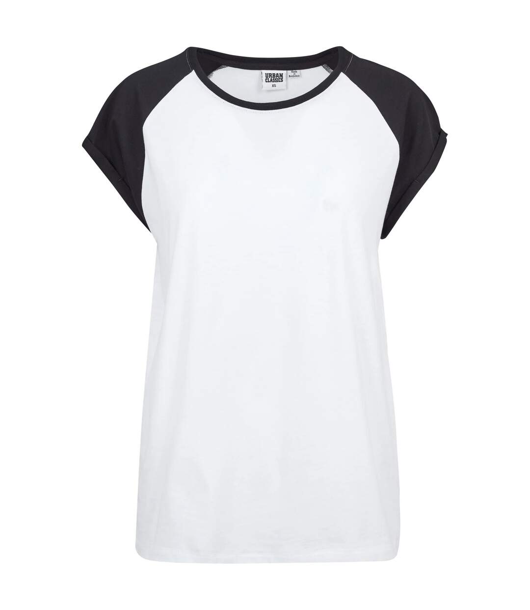 T-shirt Manches Raglan Motif/style Contrasté Femme Blanc Noir Urban Classics-1