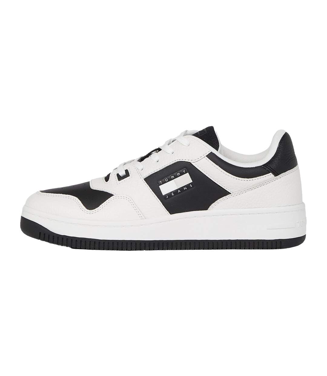 Mens Leather Basketball Cupsole Trainers White Black Tommy Jeans-3