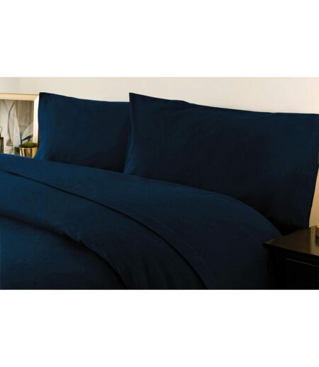 Brushed cotton fitted sheet navy Belledorm