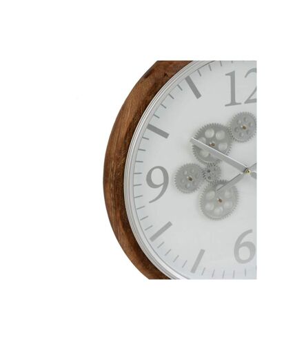 Paris Prix - Horloge Murale Ronde engrenage 52cm Blanc