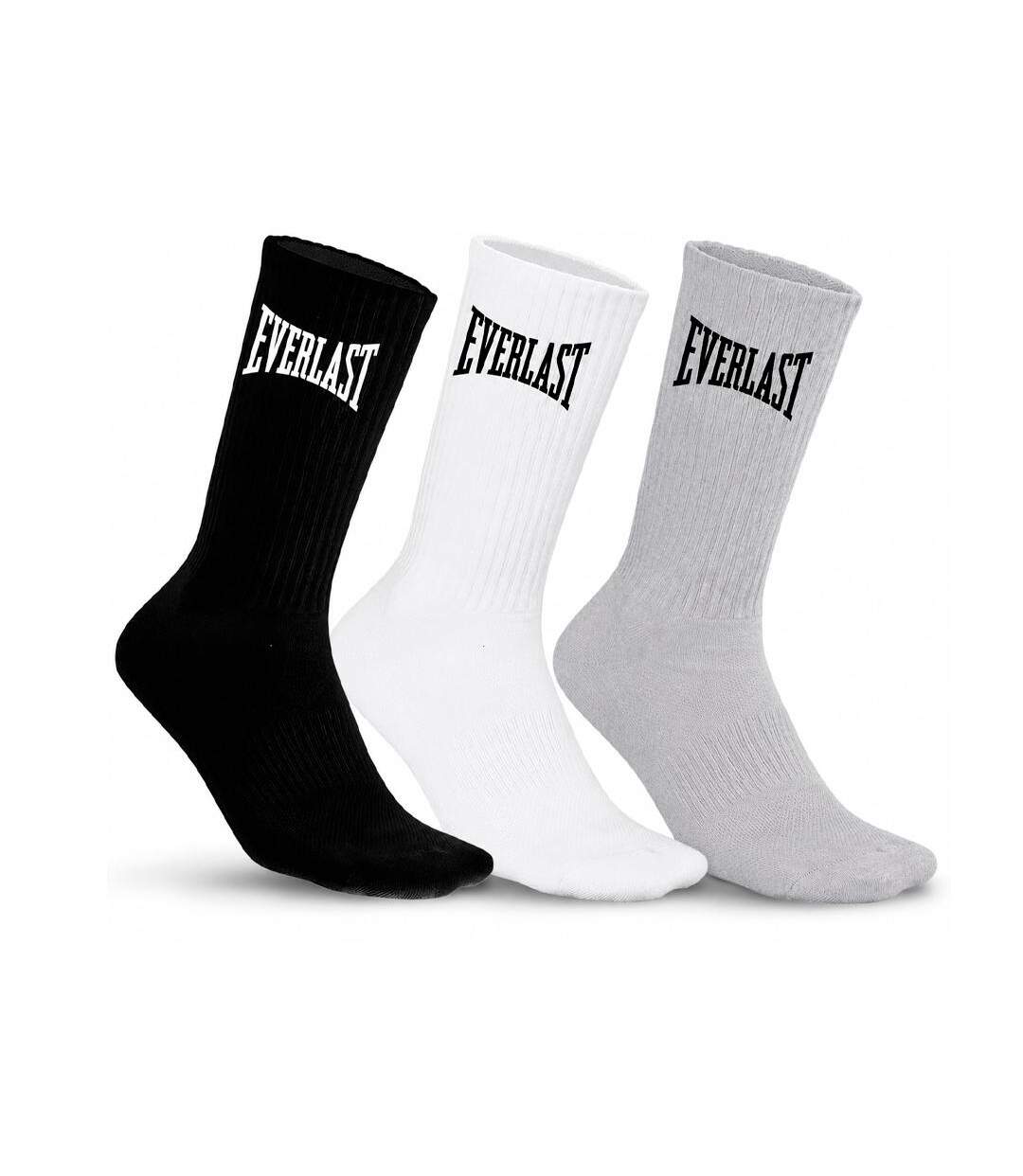 Lot de 6 paires de chaussettes noires/grises/blanches homme everlast el063-1