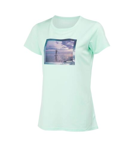 Regatta Womens/Ladies Fingal VIII Surf Print T-Shirt (Bleached Aqua) - UTRG9832