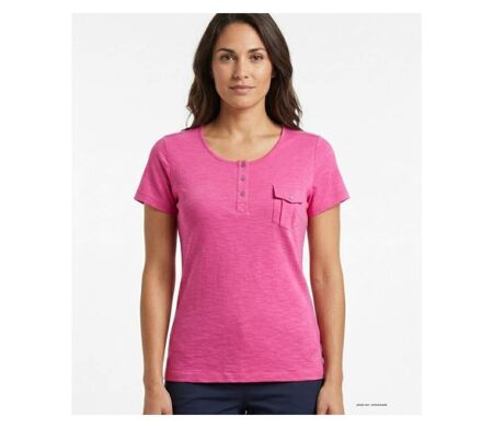 Tee-shirt MAYFLOWER ASSIS3F Rose Fuchsia : l'éclat du coton avec col boutonné