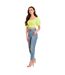 Womens/ladies Balloon Sleeve Crop Top Lime Be You-4