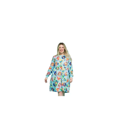 Robe Pull Motif/style Imprimé Intégral Friends Femme Bleu Winnie The Pooh