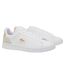 Womens/ladies Carnaby Leather Flat Trainers White Light Pink Lacoste-1