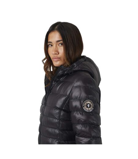 Womens/ladies Everet Embroidered Nylon Badge Padded Jacket Black Brave Soul