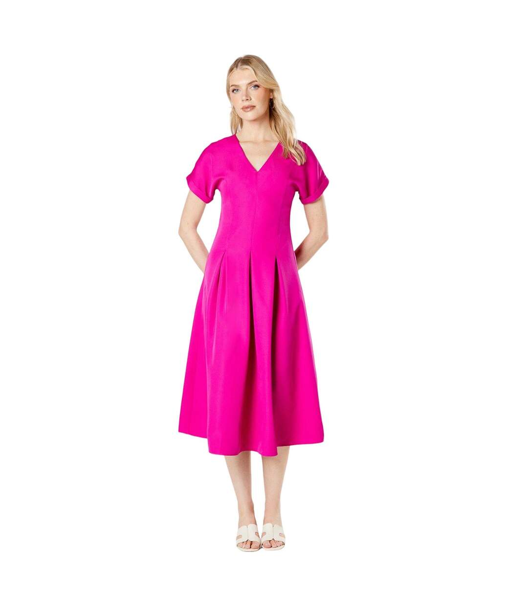 Robe mi-longue femme rose Principles-1