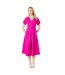 Womens/ladies pleat front midi dress pink Principles