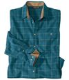 Men's Turquoise Checked Flannel Shirt Atlas For Men