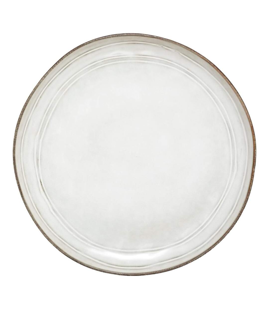 Lot de 6 Assiettes Plates Flower 26cm Gris-1