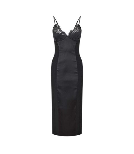 Robe Moulante Katana À Col  Pour Femme Noir Bardot